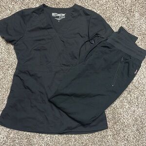 EUC Greys anatomy black scrub set